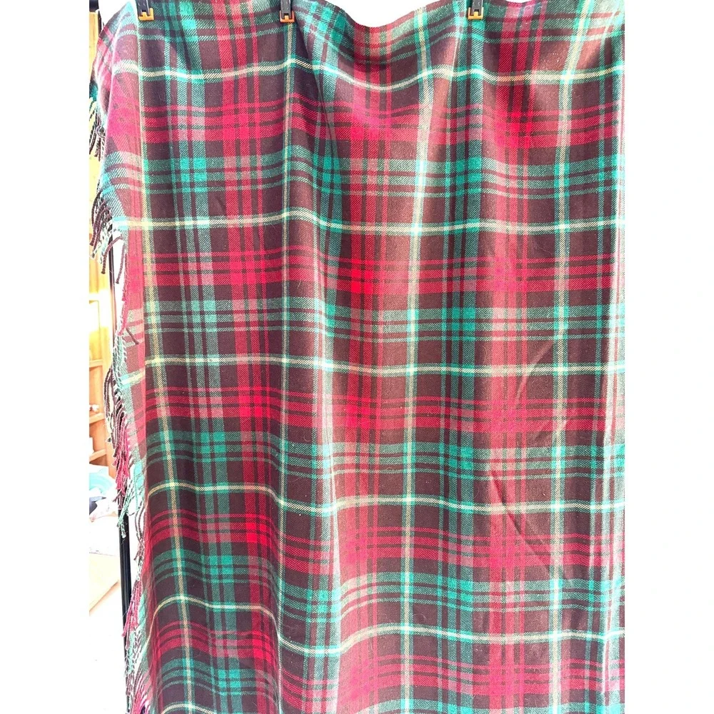Vintage Wool Plaid Blanket